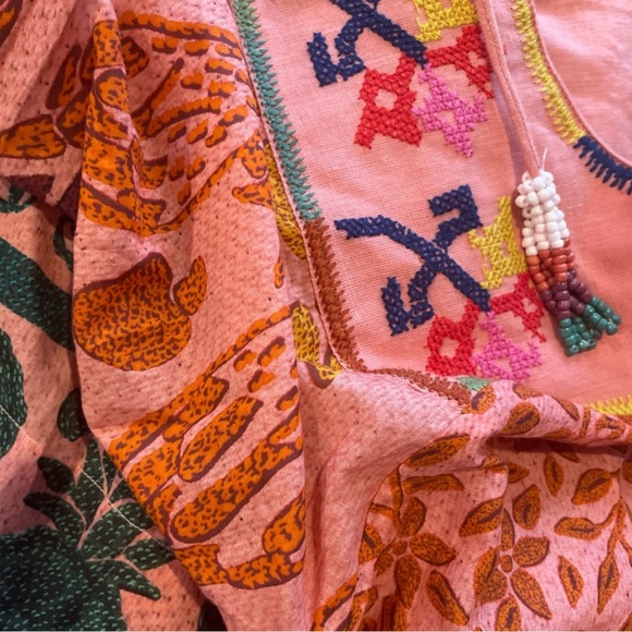 NWOT- Farm Rio Ainika Print Macaws Maxi Dress, size M Dian - Picture 5 of 5